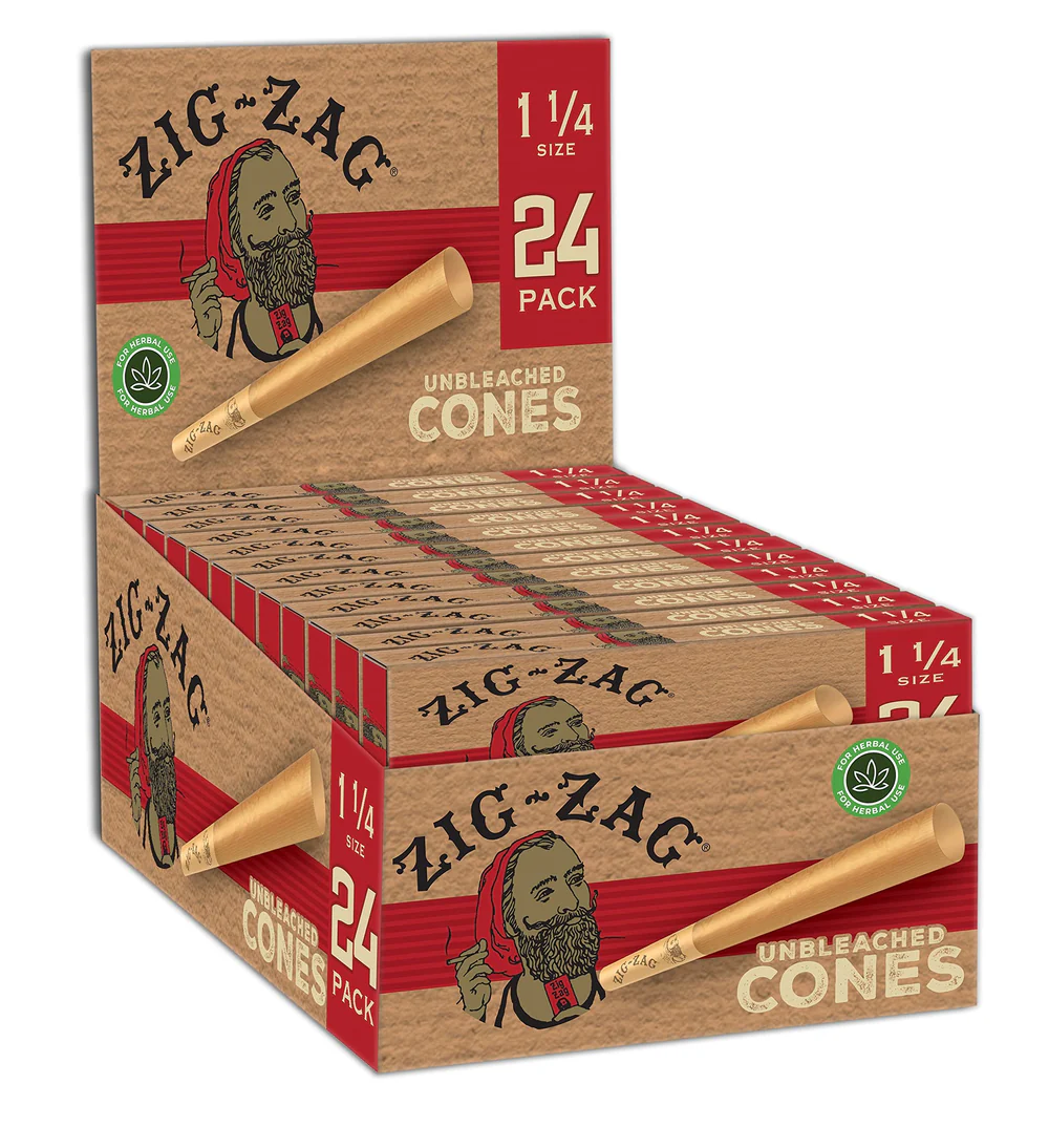 Zig-Zag Unbleached Cones 24ctcarton